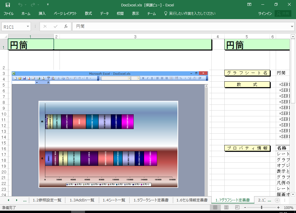 Excel2003 システム 仕様書(プログラム 設計書) サンプル 例 (Excel2003対応)
1.7 グラフシート定義書